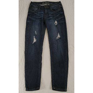Machine Jeans Nouvelle Mode Distressed Destroyed Womens sz 26x29